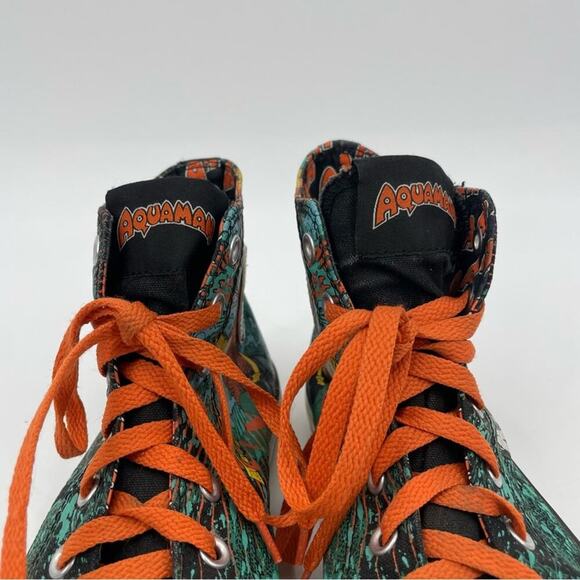 Aquaman Converse Shoes DC Comics Sneakers Chuck Taylor Size Men’s 9 - Picture 5 of 9